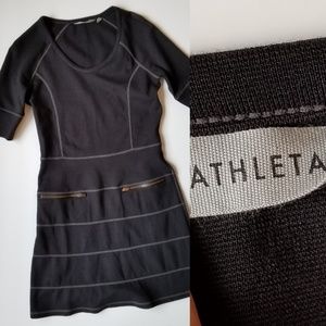 Athleta Strata Ponte Dress Black 3/4 Sleeve XS